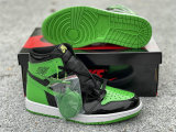 Authentic Air Jordan 1 High OG Black/Green/White GS