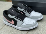 Authentic Air Jordan 1 Low Black/Grey/Pink/White