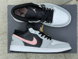 Authentic Air Jordan 1 Low Black/Grey/Pink/White
