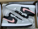 Authentic Air Jordan 1 Low Black/Grey/Pink/White