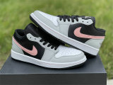 Authentic Air Jordan 1 Low Black/Grey/Pink/White