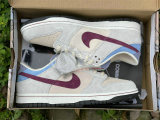 Authentic Nike Dunk Low Grey/Wine Red