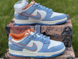 Authentic Nike Dunk Low Light Blue/Orange