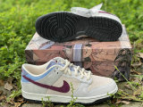 Authentic Nike Dunk Low Grey/Wine Red