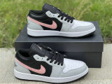 Authentic Air Jordan 1 Low Black/Grey/Pink/White