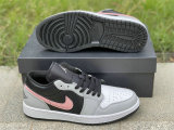 Authentic Air Jordan 1 Low Black/Grey/Pink/White