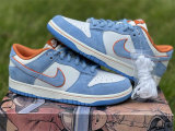 Authentic Nike Dunk Low Light Blue/Orange