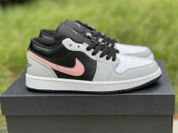 Authentic Air Jordan 1 Low Black/Grey/Pink/White