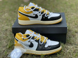Authentic Air Jordan 1 Low Yellow/White/Black GS