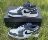 Authentic Air Jordan 1 Low Navy/White GS