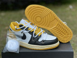 Authentic Air Jordan 1 Low Yellow/White/Black GS