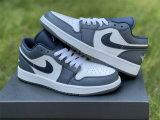 Authentic Air Jordan 1 Low Navy/White GS