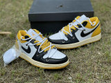 Authentic Air Jordan 1 Low Yellow/White/Black GS