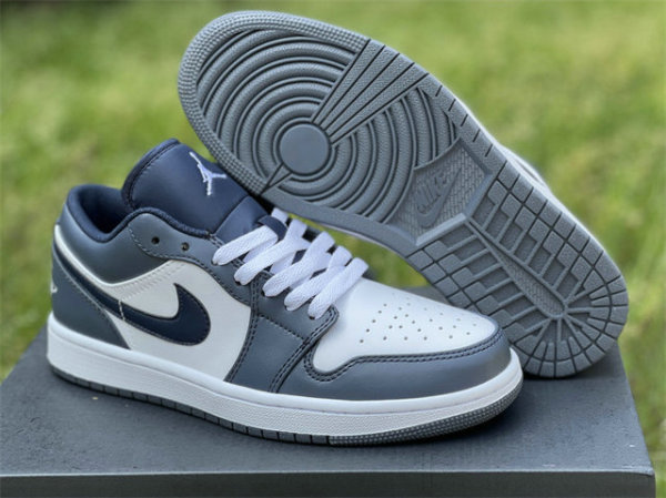 Authentic Air Jordan 1 Low Navy/White GS