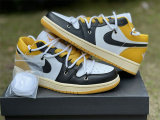 Authentic Air Jordan 1 Low Yellow/White/Black GS