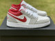 Authentic Air Jordan 1 Low Light Smoke Grey/White-Gym Red