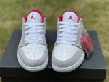 Authentic Air Jordan 1 Low Light Smoke Grey/White-Gym Red GS
