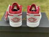 Authentic Air Jordan 1 Low Light Smoke Grey/White-Gym Red GS