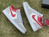 Authentic Air Jordan 1 Low Light Smoke Grey/White-Gym Red GS
