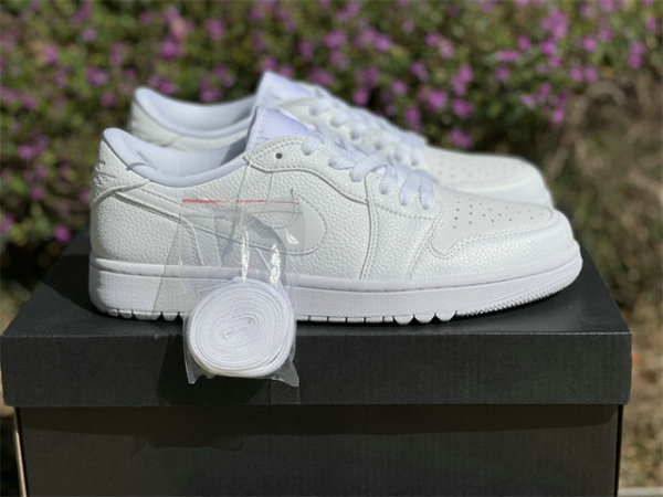 Authentic Air Jordan 1 Low GS Golf “Triple White”