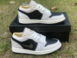 Authentic Air Jordan 1 Low Black/Grey/Gold