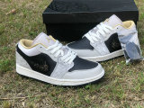 Authentic Air Jordan 1 Low Black/Grey/Gold