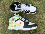 Authentic Air Jordan 1 Mid GS Black/White/Team Orange