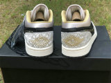 Authentic Air Jordan 1 Low Black/Grey/Gold