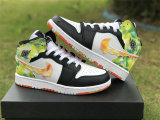 Authentic Air Jordan 1 Mid GS Black/White/Team Orange