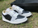 Authentic Air Jordan 1 Low Black/Grey/Gold