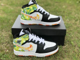 Authentic Air Jordan 1 Mid GS Black/White/Team Orange