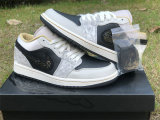 Authentic Air Jordan 1 Low Black/Grey/Gold