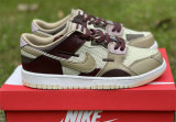 Authentic Nike Dunk Scrap Tan/Brown/Cream/Deep Re/Pink
