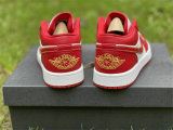 Authentic Air Jordan 1 Low Red/Gold/White