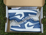 Authentic Air Jordan 1 Low GS “Marina Blue”