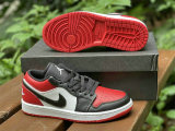 Authentic Air Jordan 1 Low GS White/Black-University Red