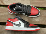 Authentic Air Jordan 1 Low GS White/Black-University Red