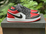 Authentic Air Jordan 1 Low GS White/Black-University Red