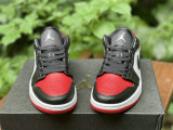 Authentic Air Jordan 1 Low GS White/Black-University Red