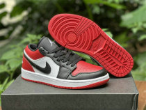 Authentic Air Jordan 1 Low GS White/Black-University Red