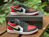 Authentic Air Jordan 1 Low GS White/Black-University Red