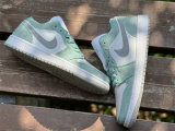 Authentic Air Jordan 1 Low GS New Emerald/White-Light Steel Grey