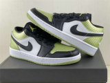 Authentic Air Jordan 1 Low “Vivid Green Snakeskin”