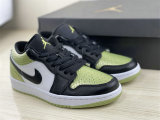 Authentic Air Jordan 1 Low “Vivid Green Snakeskin”