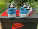 Authentic Air Jordan 1 Low OG White/Dark Powder Blue-Black
