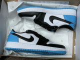 Authentic Air Jordan 1 Low OG White/Dark Powder Blue-Black