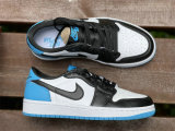 Authentic Air Jordan 1 Low OG White/Dark Powder Blue-Black