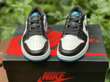 Authentic Air Jordan 1 Low OG White/Dark Powder Blue-Black