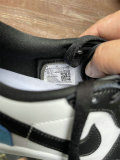 Authentic Air Jordan 1 Low OG White/Dark Powder Blue-Black