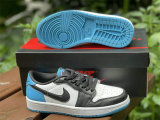 Authentic Air Jordan 1 Low OG White/Dark Powder Blue-Black